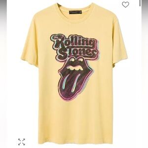 Junk Food Clothing Unisex Yellow The Rolling Stones Graphic Vintage Tee XS